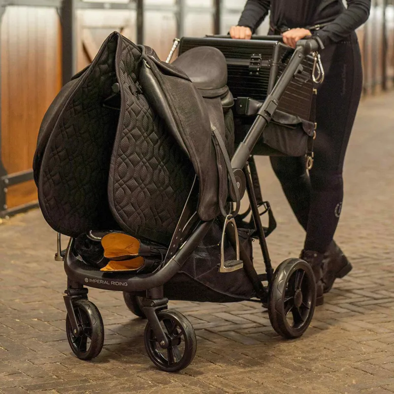 Imperial Riding Saddle Caddy Tack Trolley - Black-2