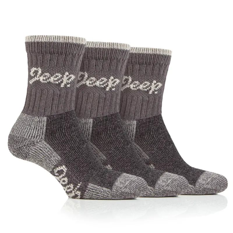 Jeep Luxury All Terrain Ladies Socks 3 Pack - Slate