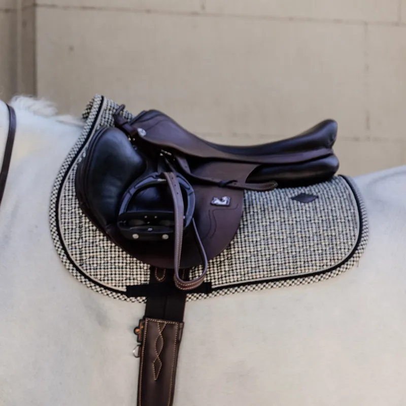 Kentucky Pied-de-Poule Jump Saddlecloth - Brown-2