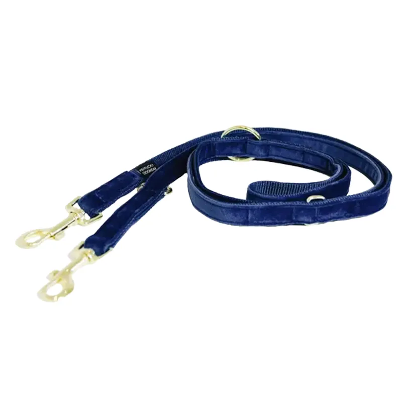 Kentucky Velvet Dog Lead - Navy-2