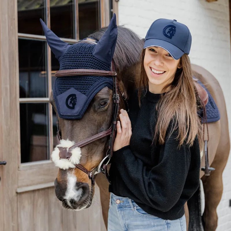 Kentucky Wellington 3D Logo Fly Veil - Navy-4