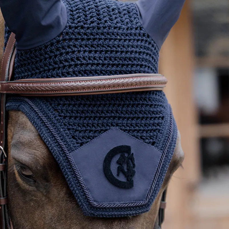 Kentucky Wellington 3D Logo Fly Veil - Navy-3