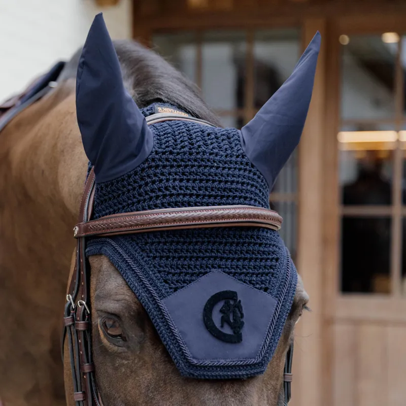 Kentucky Wellington 3D Logo Fly Veil - Navy-1