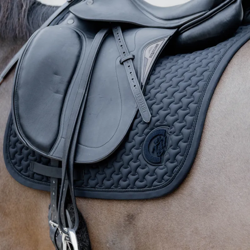 Kentucky 3D Logo Plaited Dressage Saddlecloth - Black-6