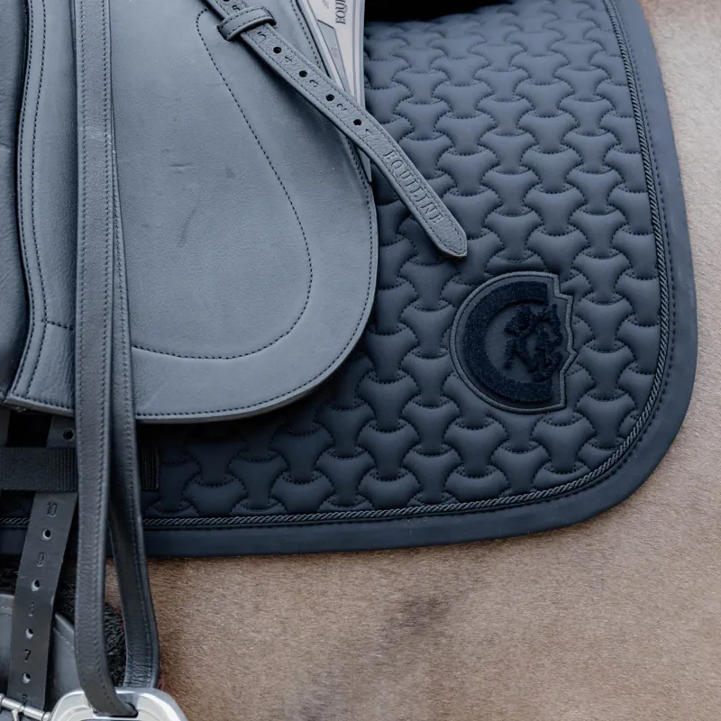 Kentucky 3D Logo Plaited Dressage Saddlecloth - Black-5