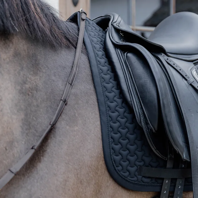 Kentucky 3D Logo Plaited Dressage Saddlecloth - Black-4