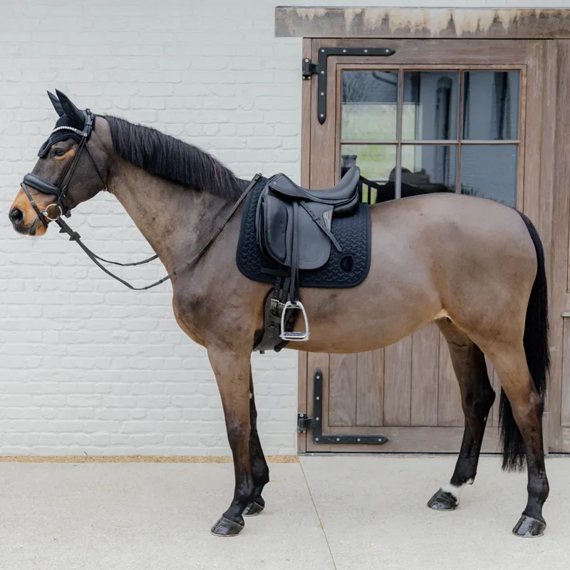 Kentucky 3D Logo Plaited Dressage Saddlecloth - Black-3