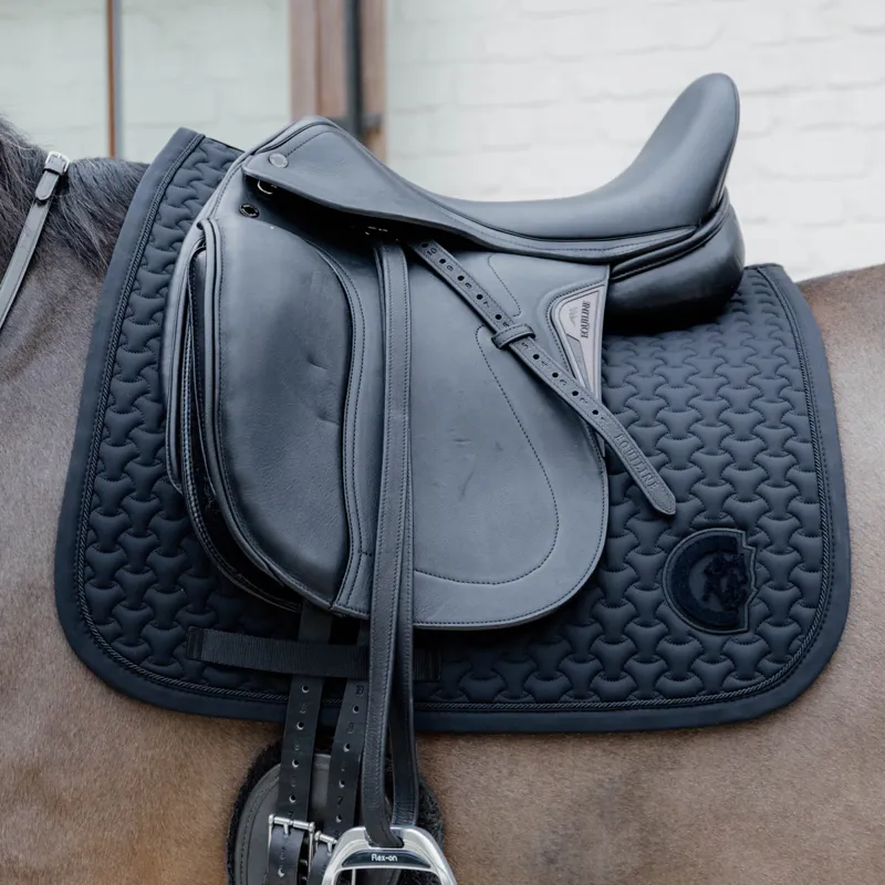 Kentucky 3D Logo Plaited Dressage Saddlecloth - Black-2