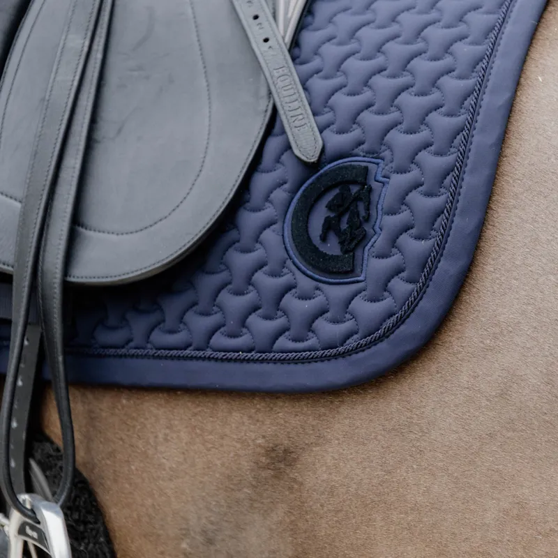 Kentucky 3D Logo Plaited Dressage Saddlecloth - Navy-3