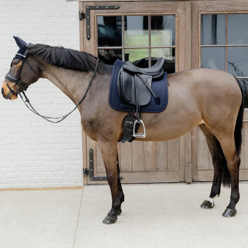 Kentucky 3D Logo Plaited Dressage Saddlecloth - Navy-2