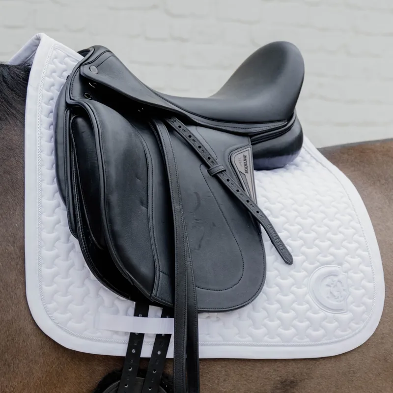 Kentucky 3D Logo Plaited Dressage Saddlecloth - White-5