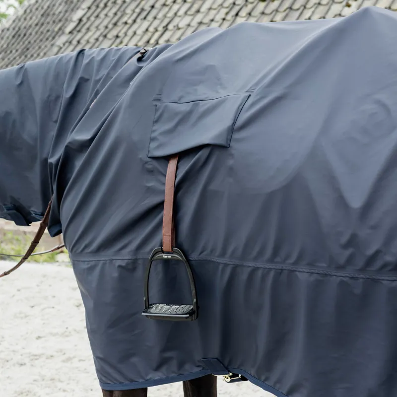 Kentucky Hurricane Raincoat Rug with Stirrup Holes - Navy-3