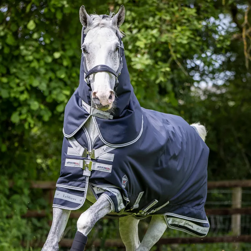 LeMieux Arika Storm-Tek 200g Detachable Neck Turnout Rug - Navy-2