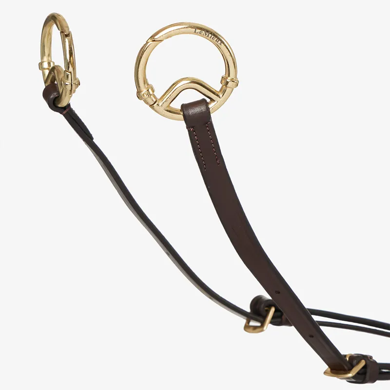 LeMieux Breastplate with Detachable Martingale - Havana/Brass-2