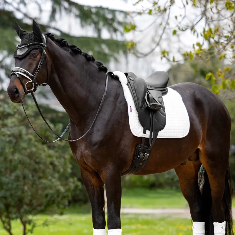 LeMieux Merino+ Half Lined Dressage Square - White/Natural-2