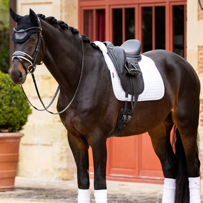 LeMieux Merino+ Half Lined Dressage Square - White/Natural-1