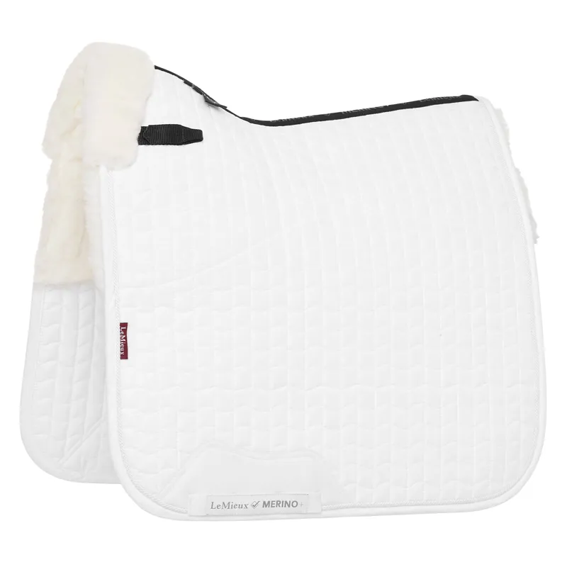 LeMieux Merino+ Half Lined Dressage Square - White/Natural