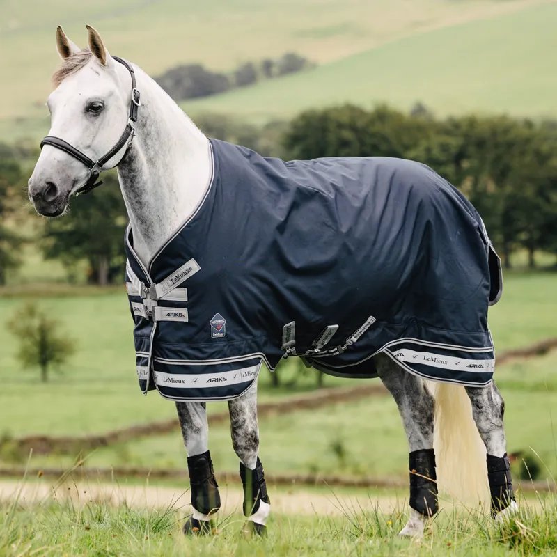 LeMieux Arika Storm-Tek 100g Detachable Neck Turnout - Navy-1