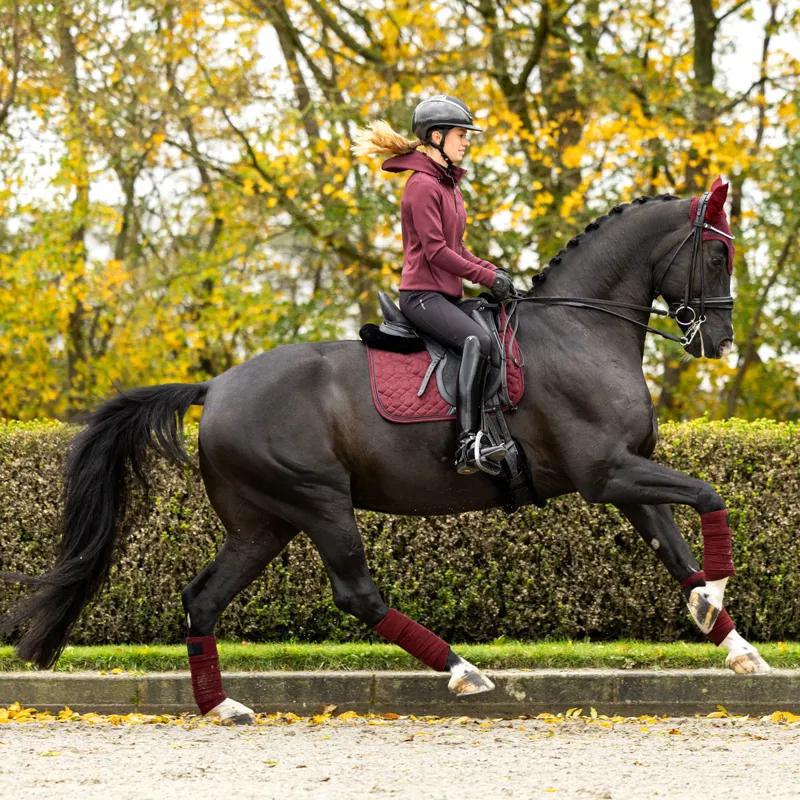 LeMieux Crystal Suede Dressage Saddlecloth - Burgundy-5