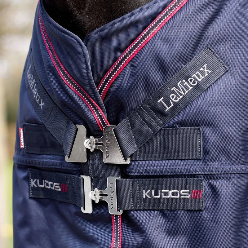 LeMieux Kudos Thermo Layer 100g Detachable Neck Turnout Rug - Navy-3
