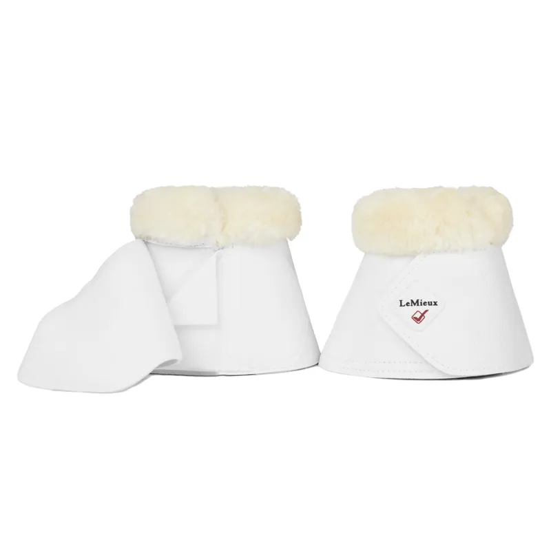 LeMieux Fleece WrapRound Overreach Boots - White/Natural-1