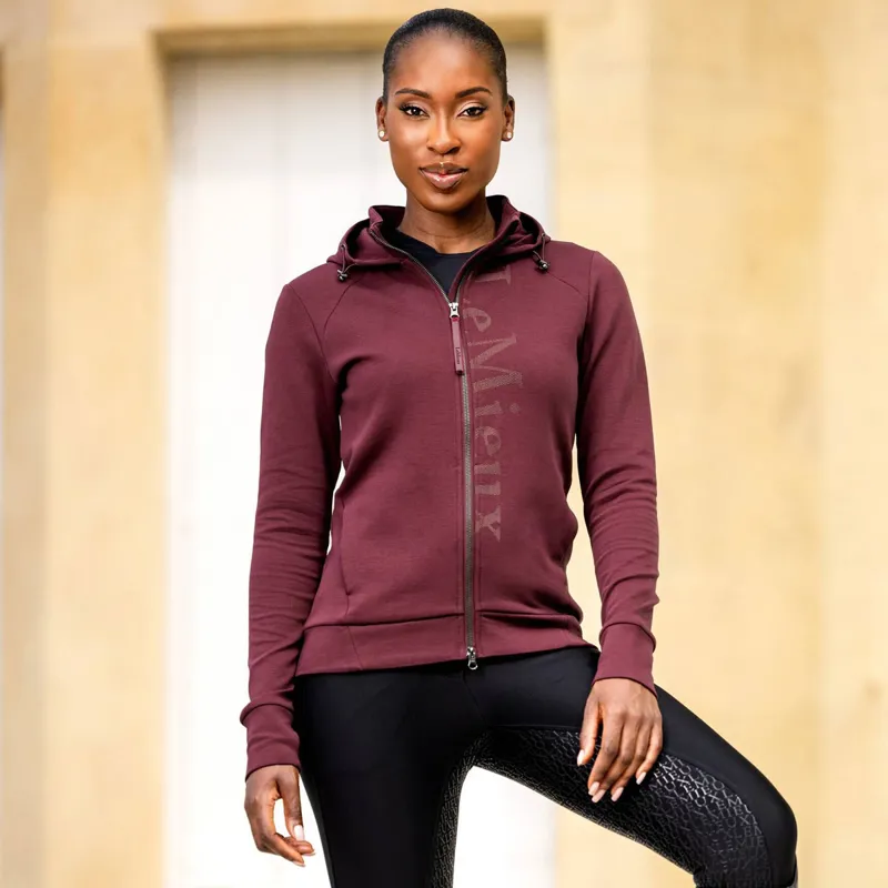LeMieux Elite Zip Through Ladies Hoodie - Burgundy-2