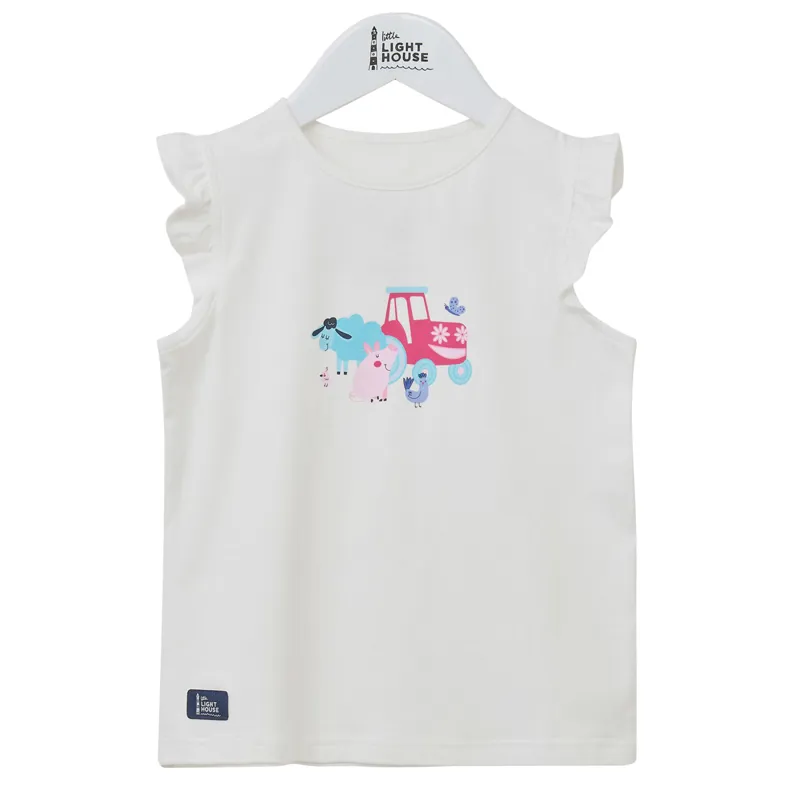 Lighthouse Causeway Swing Junior Tee - Pink Tractor and Friends