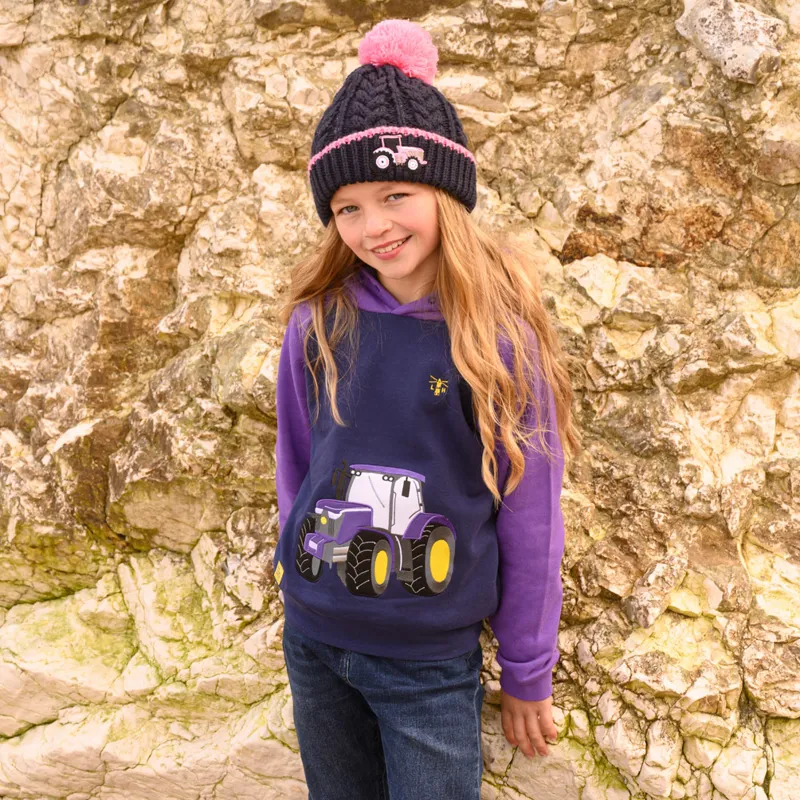 Lighthouse Jill Junior Girls Hoodie - Purple Tractor-5