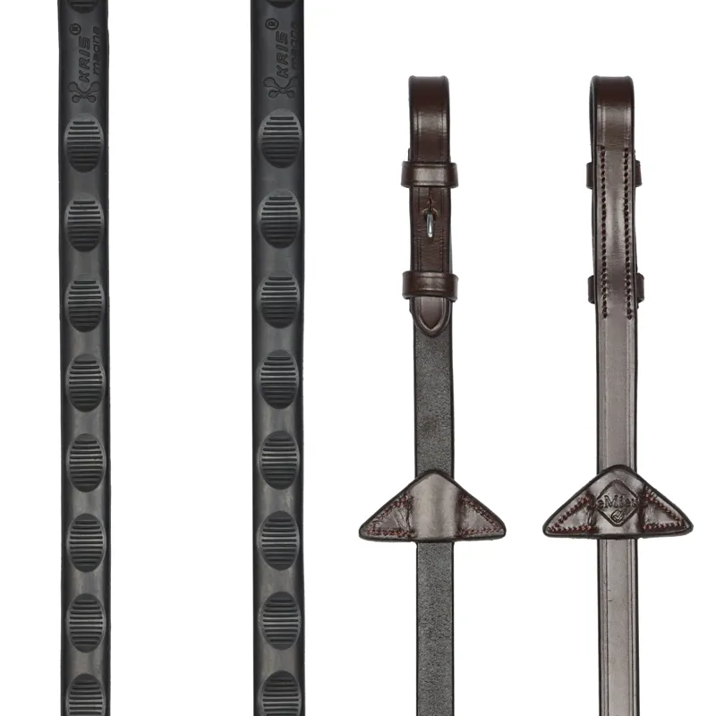 LeMieux Magna Grip Rubber Reins - Havana/Silver