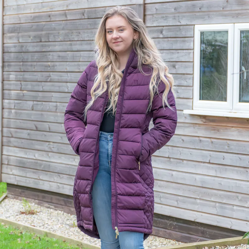 Mark Todd Warwick Deluxe Ladies Long Jacket - Plum-2