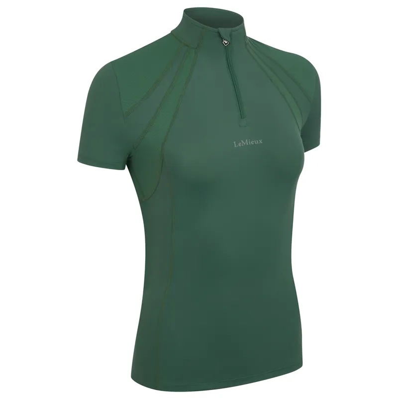 LeMieux Mia Mesh Short Sleeve Womens Base Layer - Hunter Green-4