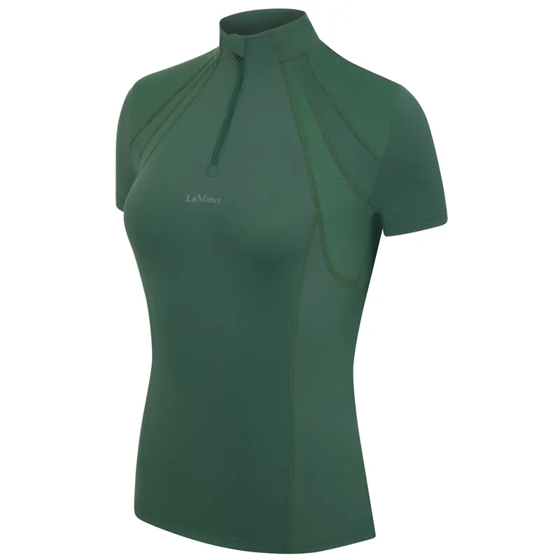 LeMieux Mia Mesh Short Sleeve Womens Base Layer - Hunter Green-3
