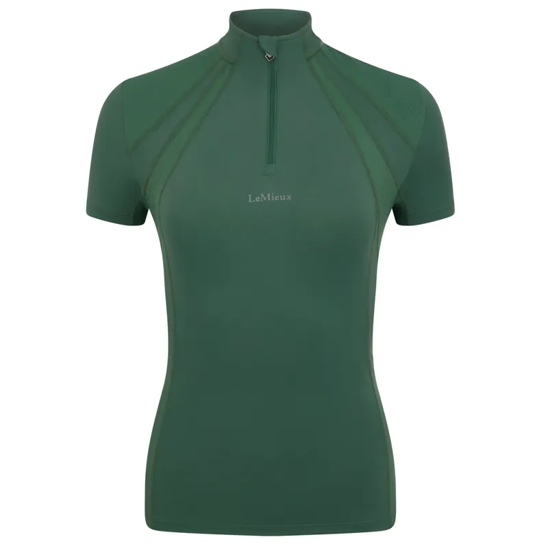 LeMieux Mia Mesh Short Sleeve Womens Base Layer - Hunter Green-2