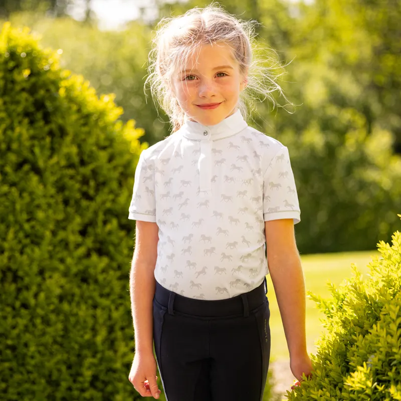 LeMieux Mini Bella Junior Girls Show Shirt - White-3