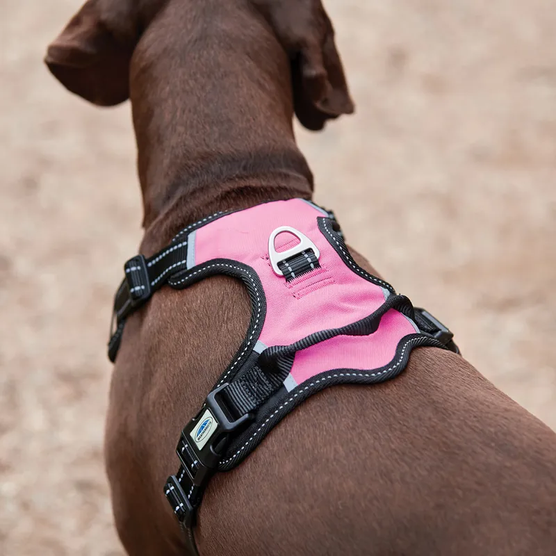 WeatherBeeta Anti-Pull/Travel Dog Harness - Black/Pink-3