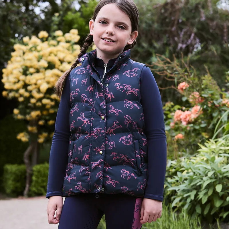 Dublin Patrice Junior Puffer Vest Gilet - Navy Frolicking Horse