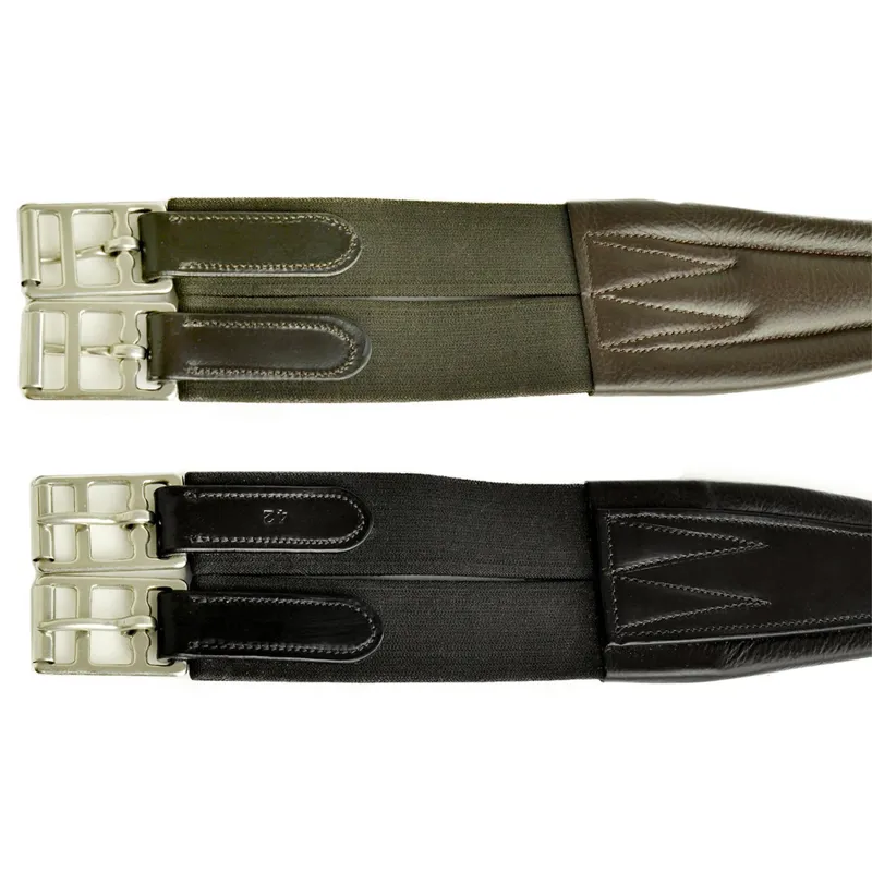 Dever Classic Deluxe Atherstone Girth with Elastic Both Ends - Brown-3