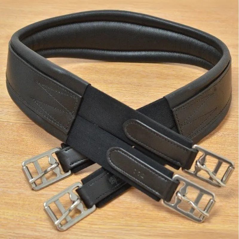 Dever Classic Deluxe Atherstone Girth with Elastic Both Ends - Black-2