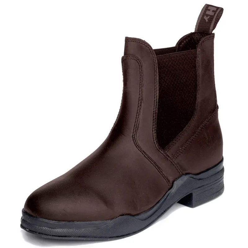 Hy Equestrian Wax Leather Adults Jodhpur Boots - Brown-1