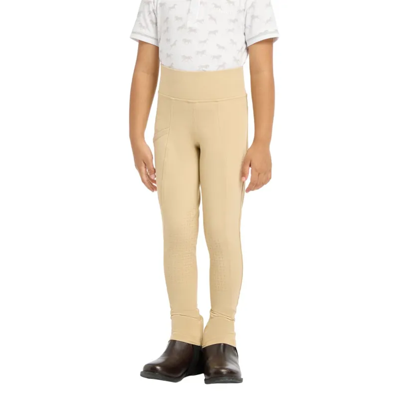 LeMieux Mini Junior Pull On Full Grip Riding Tights - Beige