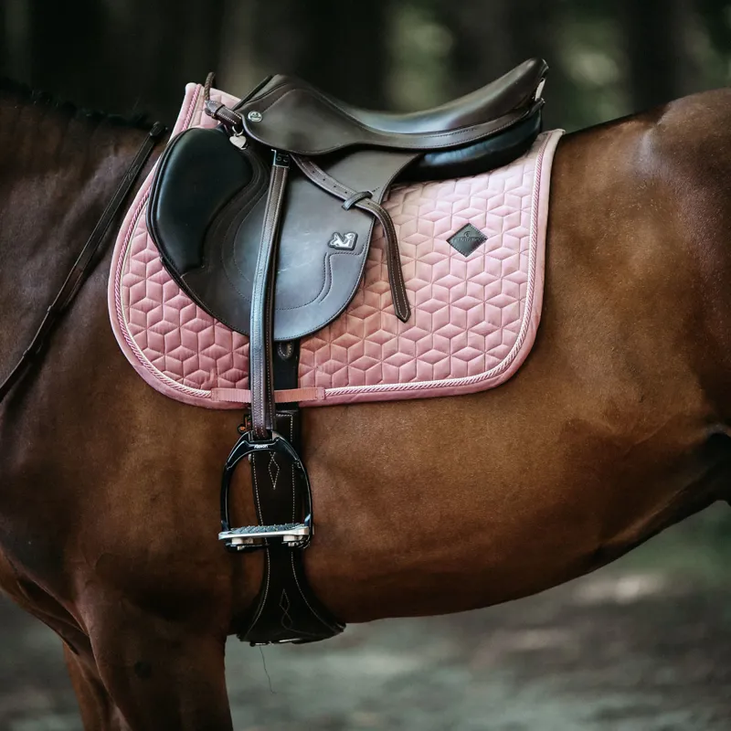 Kentucky Velvet Jumping Saddlecloth - Old Rose-2