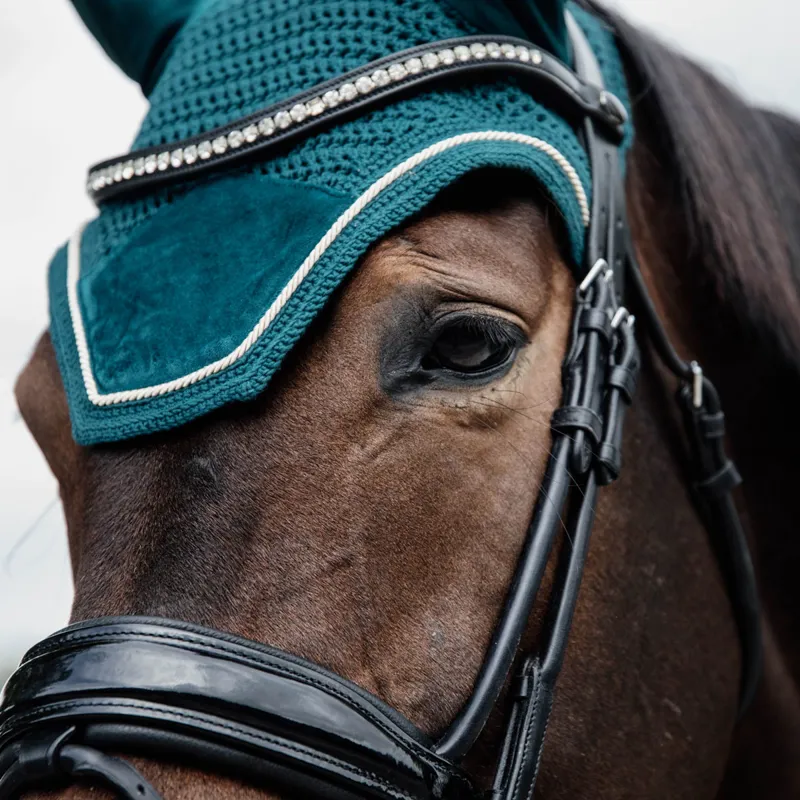 Kentucky Wellington Velvet Fly Veil - Emerald-2