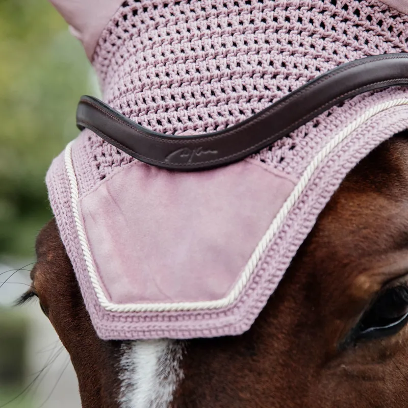 Kentucky Wellington Velvet Fly Veil - Old Rose-2