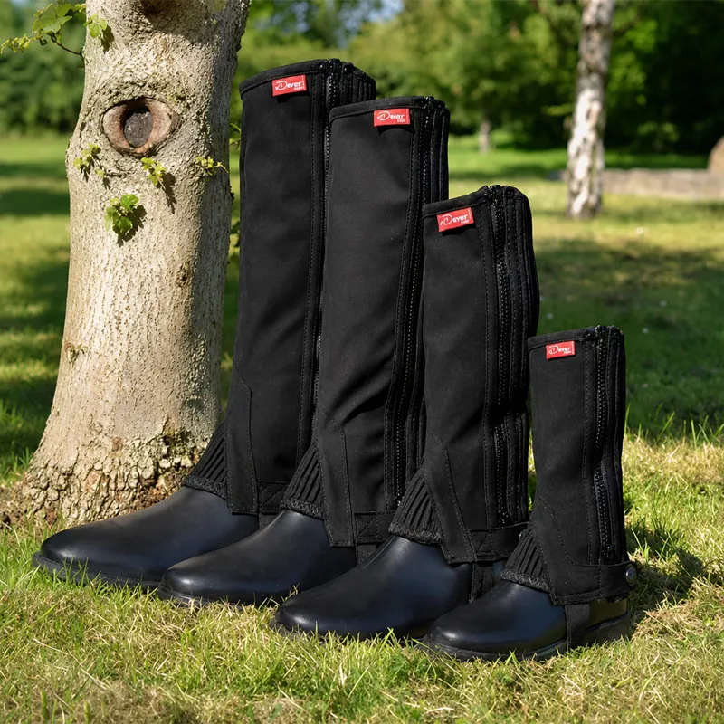 Dever Amara Adult Unisex Suede Half Chaps - Black-1