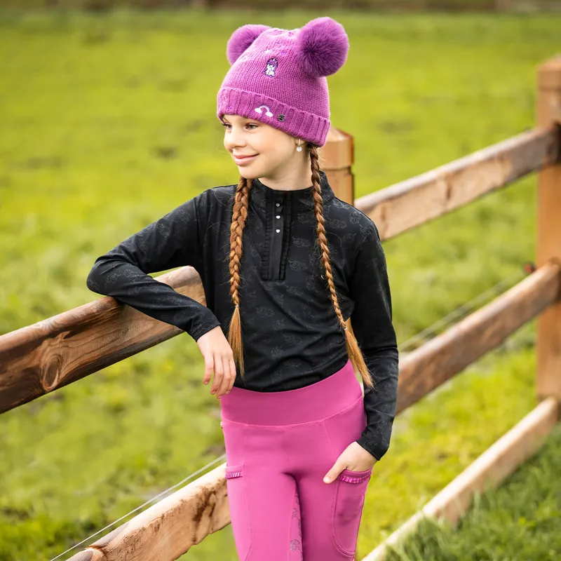 QHP Sterrin Junior Beanie Hat - Popping-4