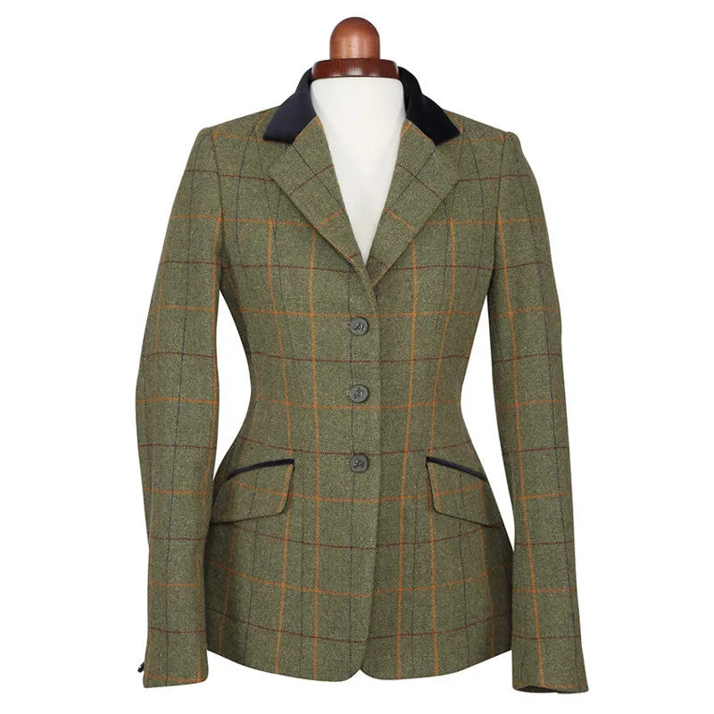 Aubrion Saratoga Womens Tweed Show Jacket - Red/Yellow/Blue