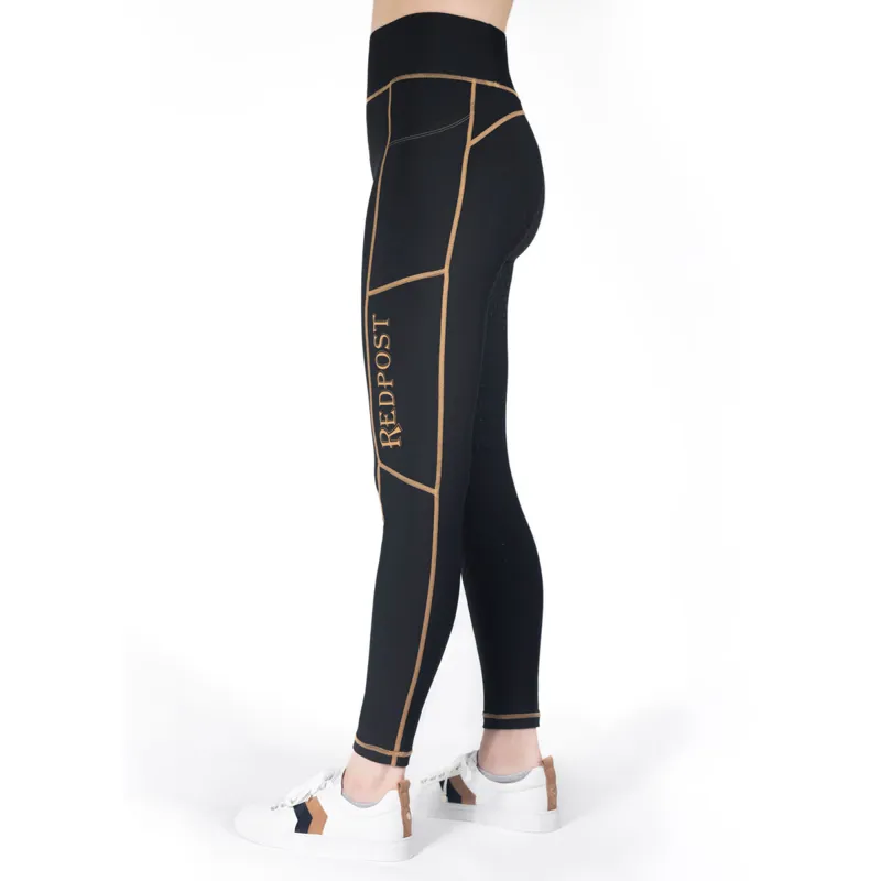 Redpost Adapt Full Grip Womens Riding Tights - Black Shadow-4