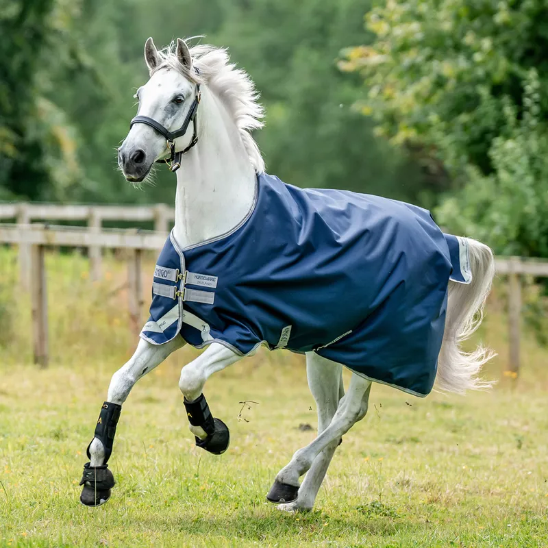 Amigo Bravo 12 Original 0g Turnout Rug - Navy/Titanium Grey/Silver