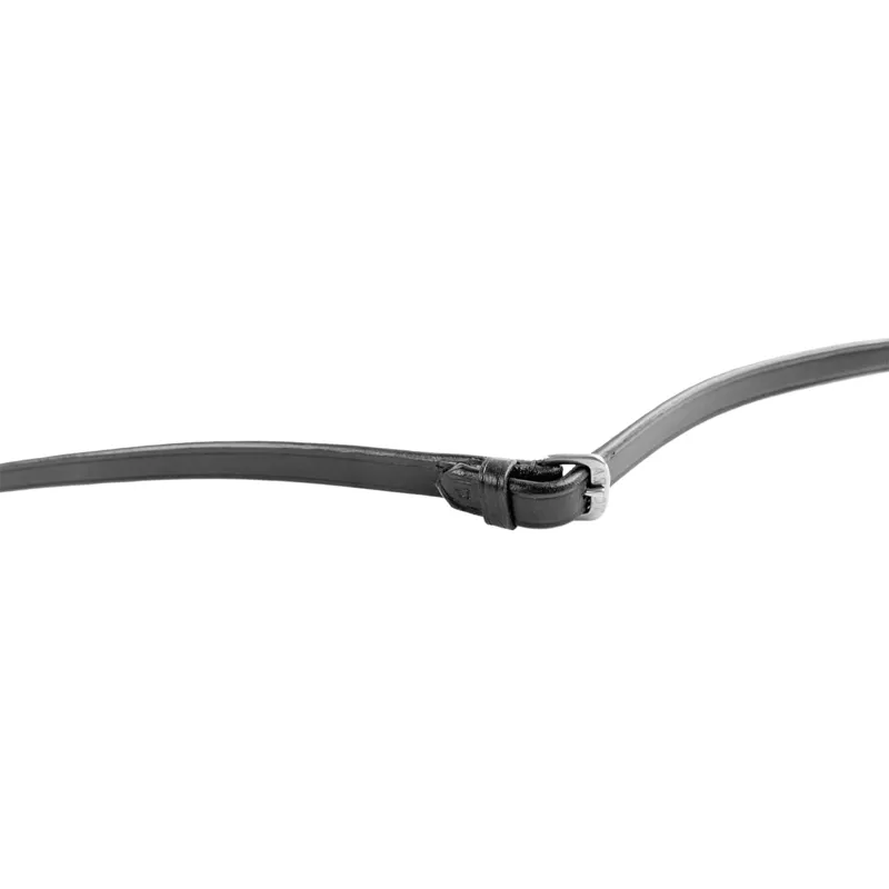 Dever Ascot Plain Leather Reins - Black-2