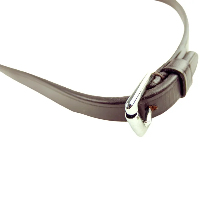 Dever Ascot Polo Buckle End  Plain Reins- Brown-1